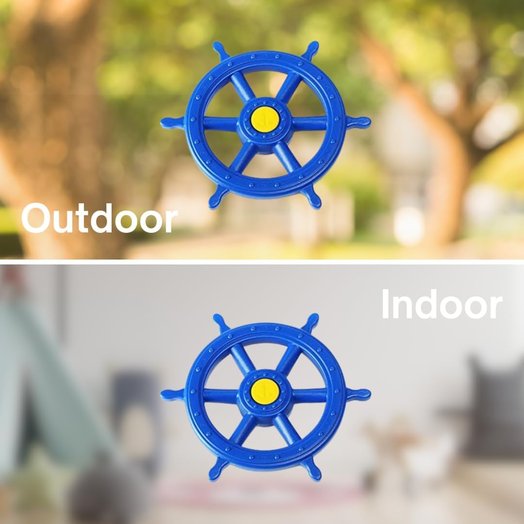 h2i Steuerrad Spielturm & Spielhaus | Piraten Steuerrad aus wetterfestem Kunststoff | bewegliches Sp