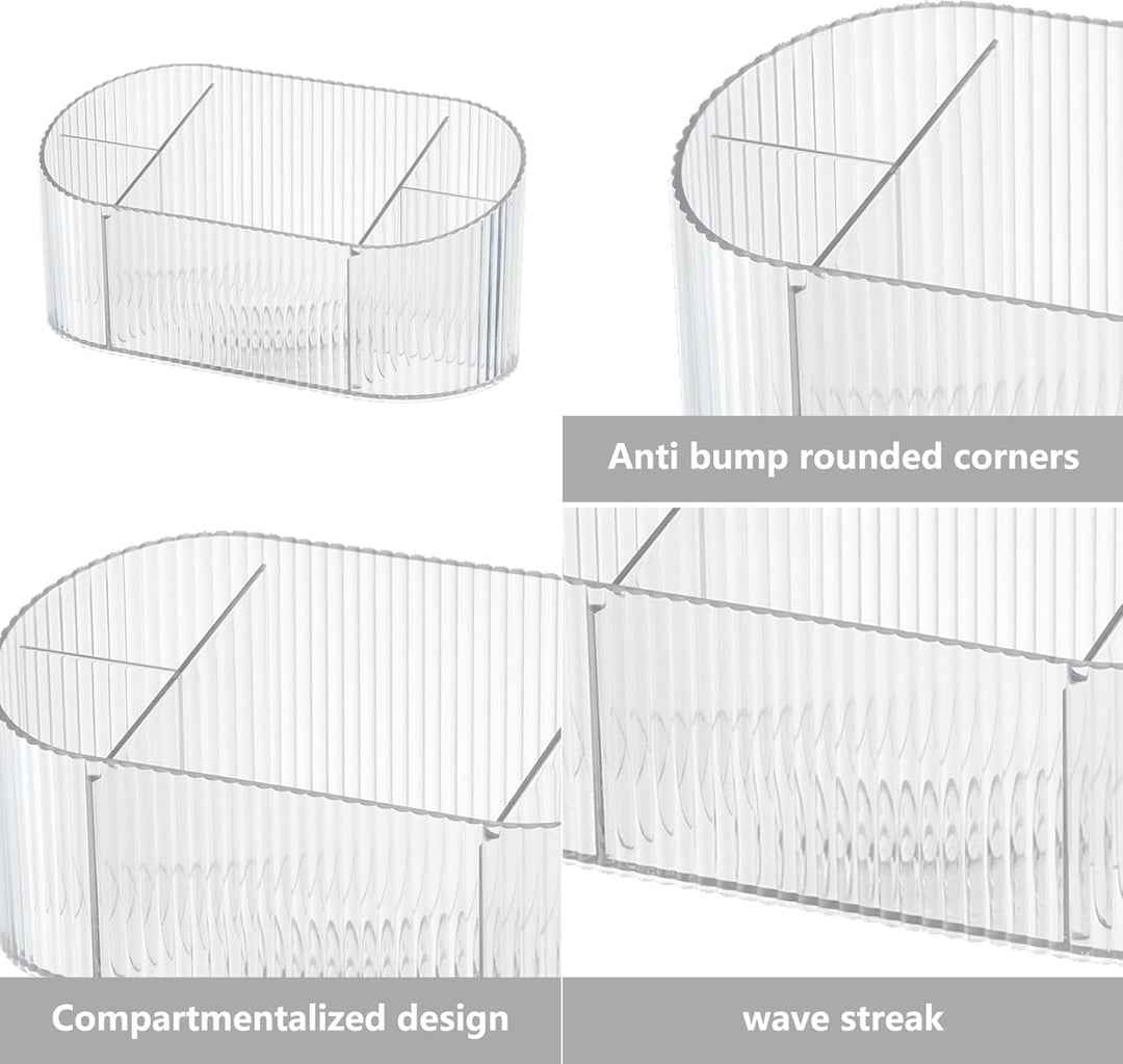 DASITON Make up Kosmetik Organizer,Pinsel Organizer mit 5 Fächern,Acryl Kosmetik Aufbewahrung mit Gr