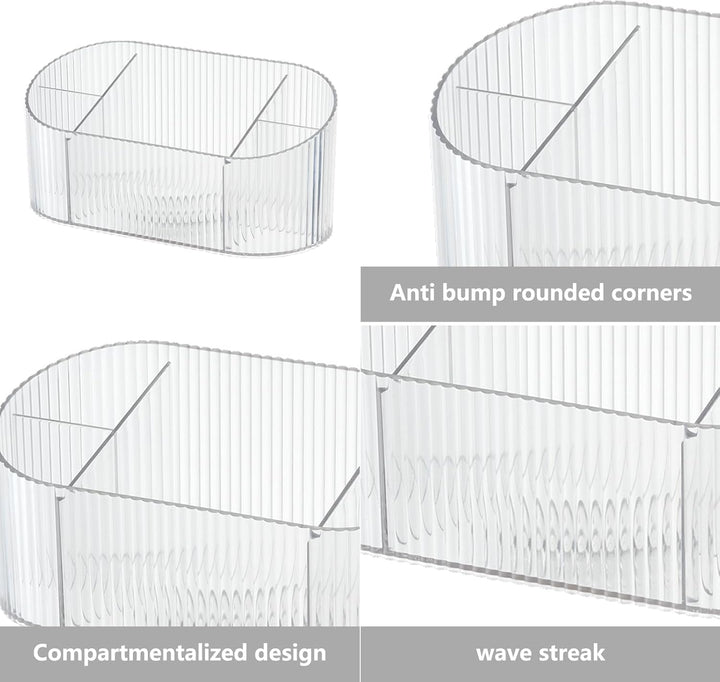 DASITON Make up Kosmetik Organizer,Pinsel Organizer mit 5 Fächern,Acryl Kosmetik Aufbewahrung mit Gr
