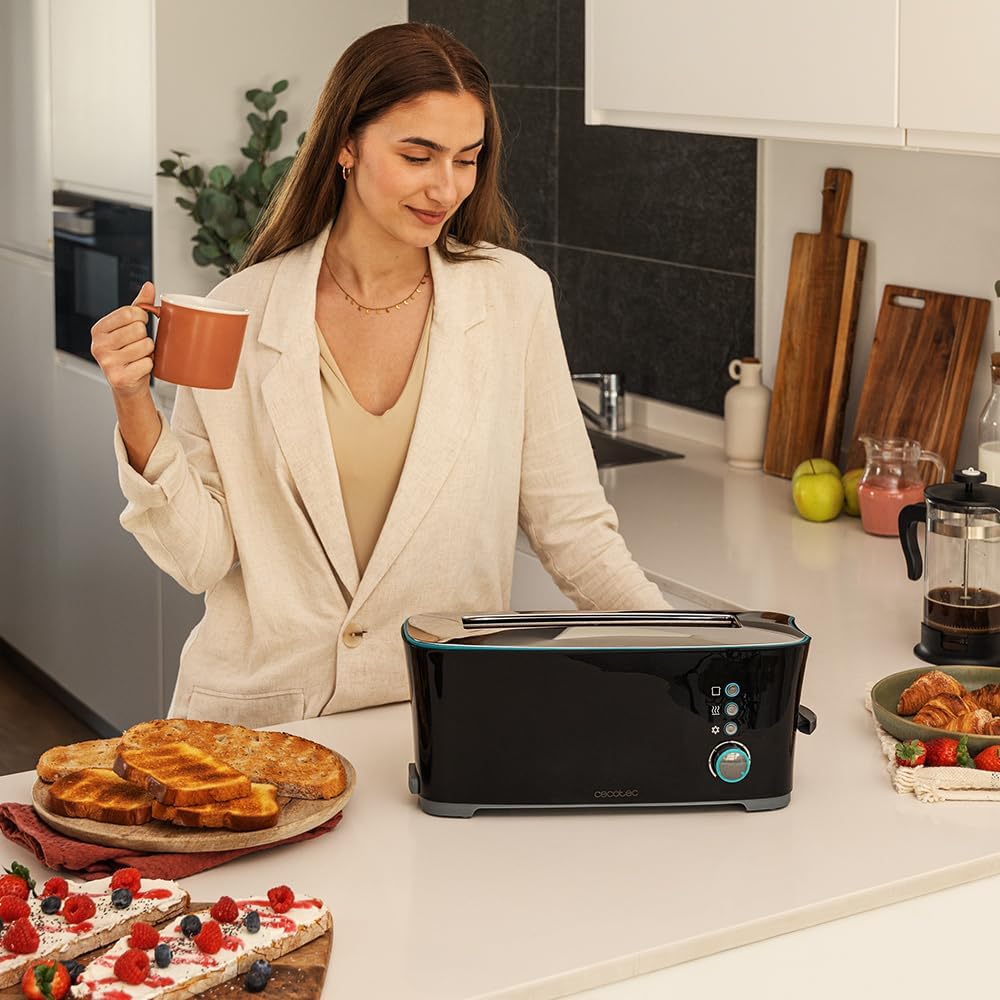 Cecotec Toaster Toast&Taste Extra B, 1000W Leistung, Doppel-Langschlitz für 2 Toasts, XL-Schlitz, Au