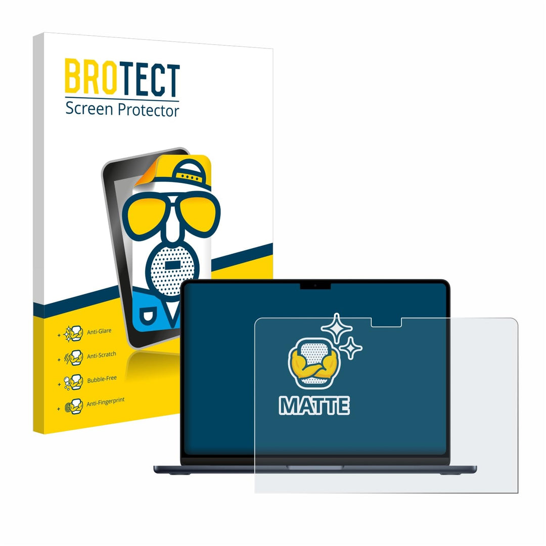 BROTECT Entspiegelungs-Schutzfolie für Apple MacBook Air 13" M3 2024 Matte Displayschutz-Folie, Anti