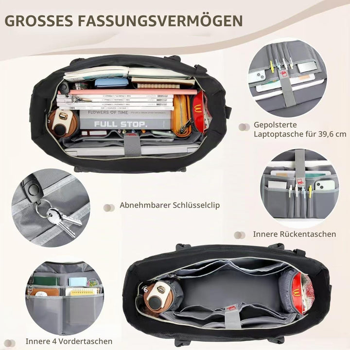 Lehrer Tasche Damen Handtasche 15,6 Zoll Laptop Tasche Arbeitstasche schwarze Krankenschwester Handt