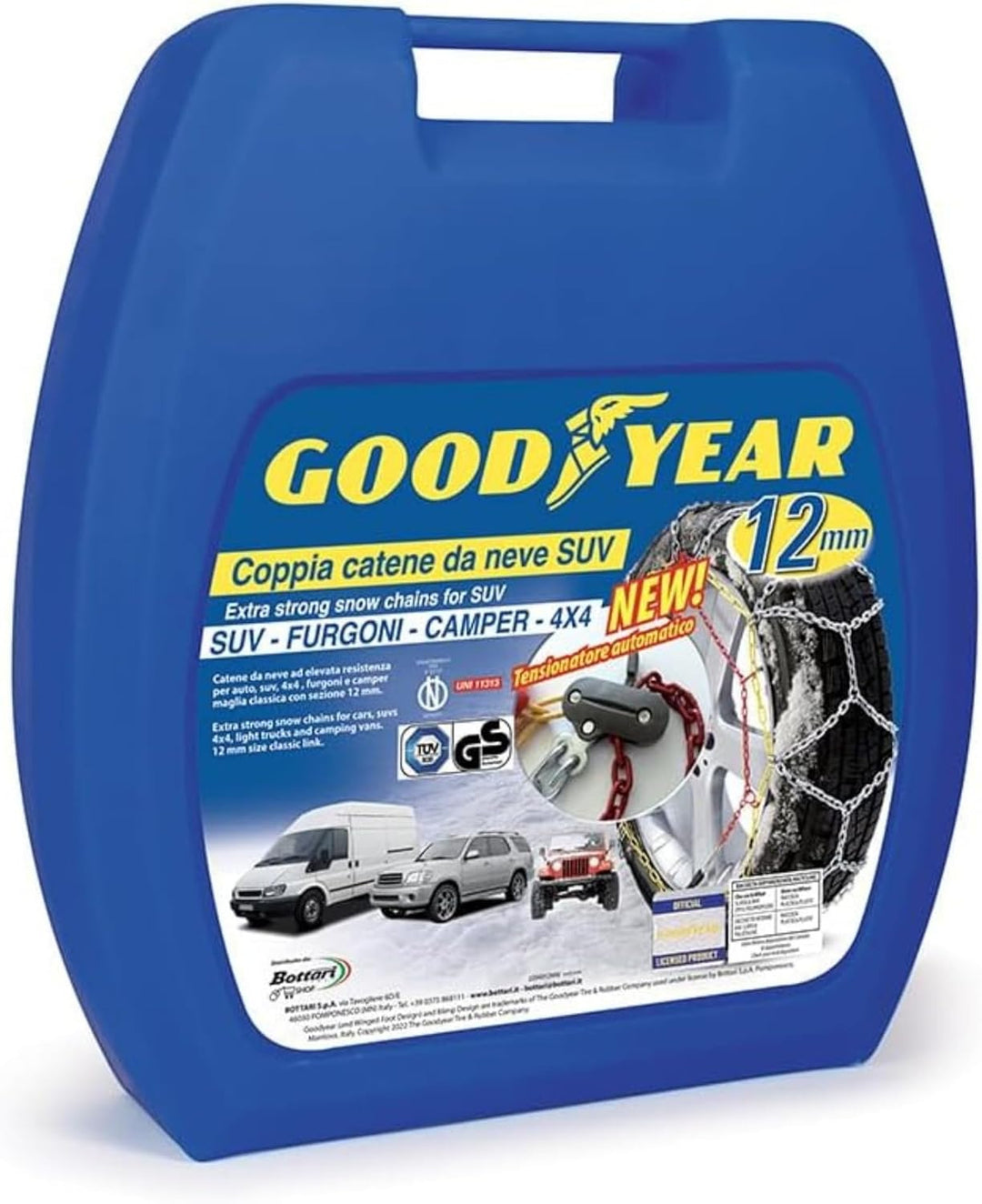 Goodyear 77933 Schneeketten 12 mm für SUV, Lieferwagen und Wohnmobil mit Selbstspannsystem, Grösse 2