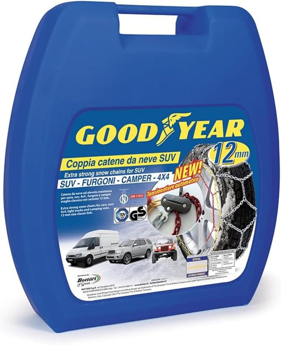 Goodyear 77933 Schneeketten 12 mm für SUV, Lieferwagen und Wohnmobil mit Selbstspannsystem, Grösse 2