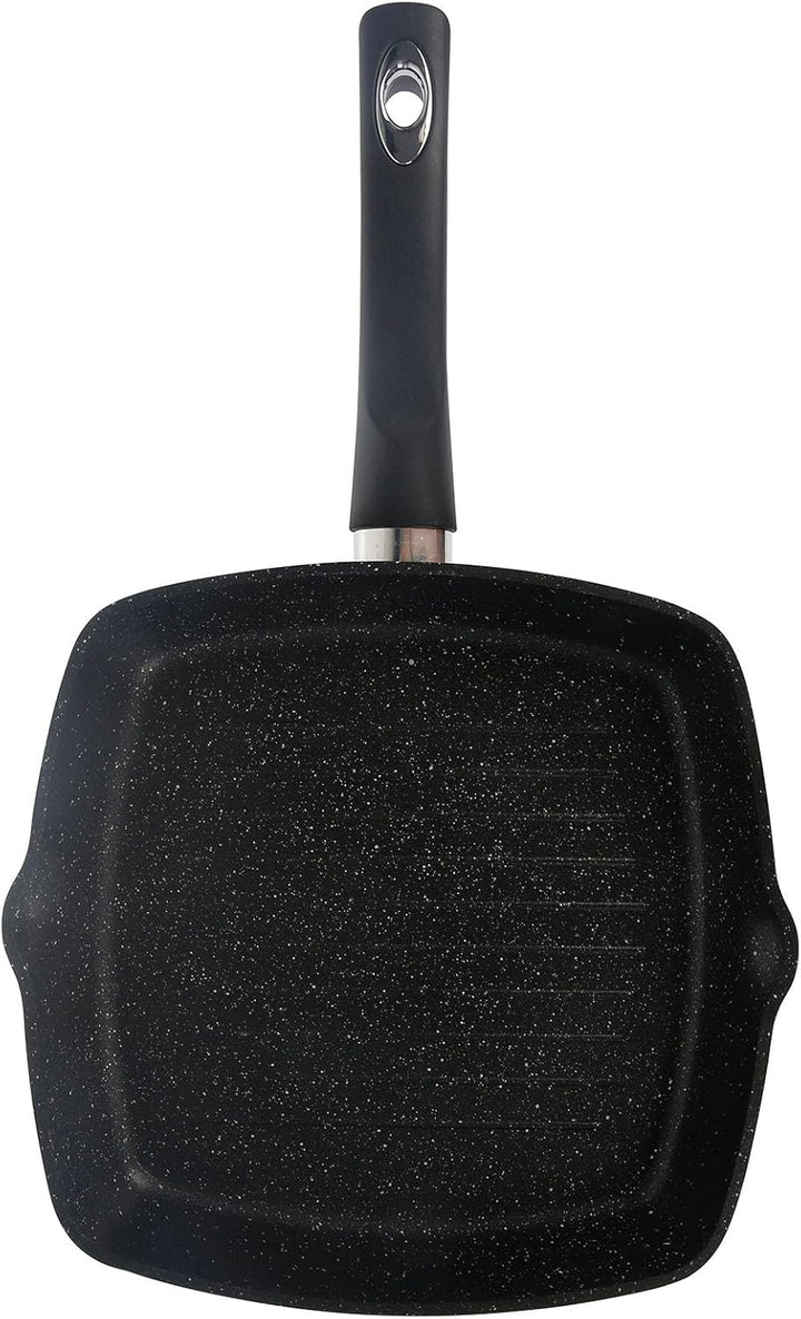 Crealys 529426 Grillpfanne aus geschmiedetem Aluminium, 24 x 24 cm, Produktreihe Granity, Antihaftbe