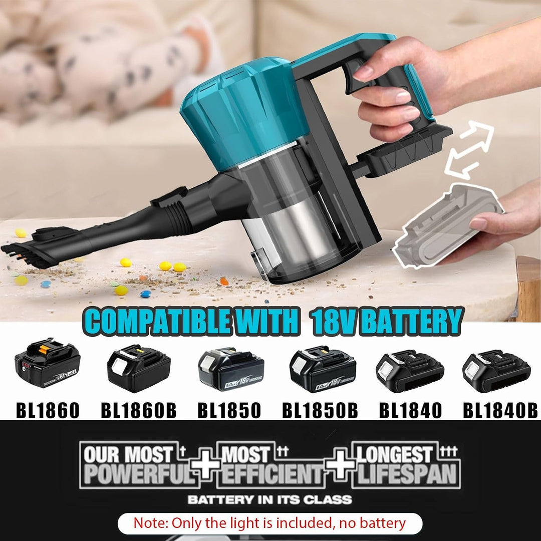 Akku Staubsauger mit 2X 5500mAh Akku, 3-in-1 Kabelloser Akkustaubsauger, 30000Pa Handstaubsauger für