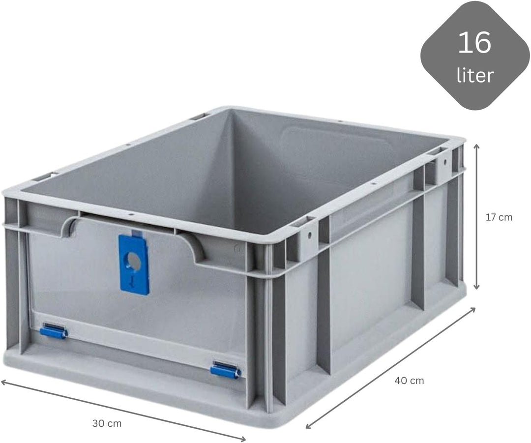 SparSet 5x Eurobox NextGen Insight Cover | HxBxT 17x30x40 | 16 Liter | Niedrig/Blau | Eurobehälter,