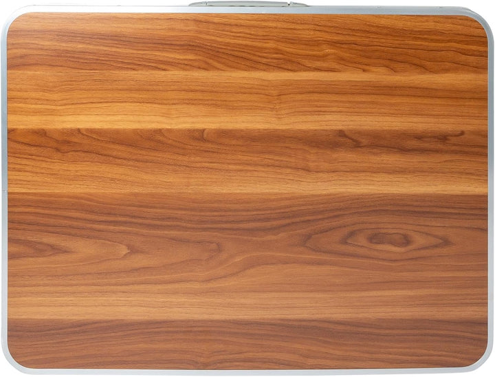 Harbour Housewares 1x Holz 80cm x 60cm Klappbarer Campingtisch aus Metall - Klein Faltbar Tragbar Dr