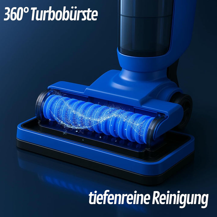 Sommertal Nass Trockensauger Akku – starker Kabelloser Wischsauger mit Selbstreinigung, 700ml Doppel