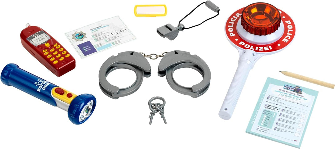 Theo Klein 8850 Police Unit Ben & Sam Set | Polizei-Zubehör-Set | Batteriebetriebene Taschenlampe un