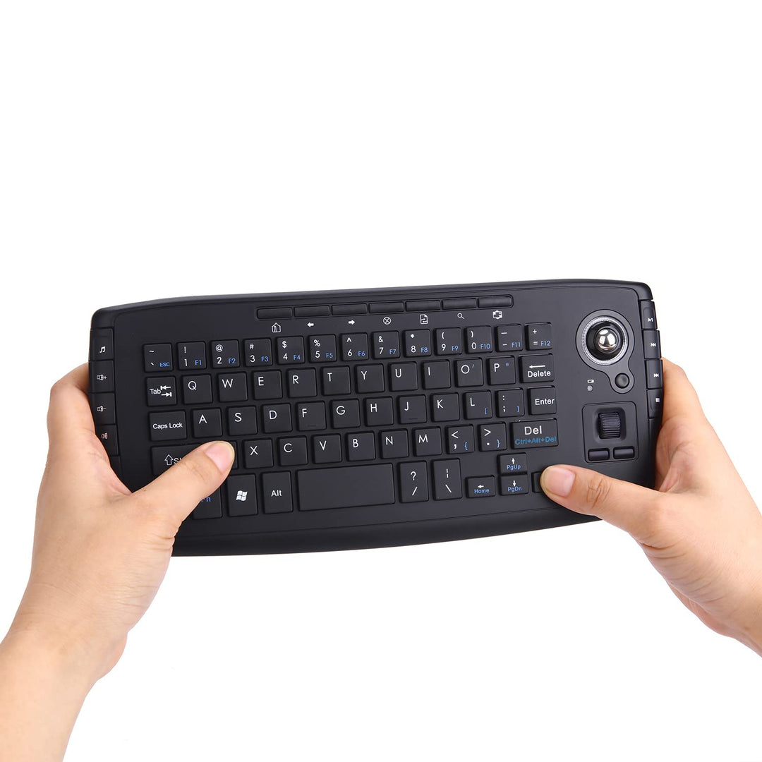 TKMARS Tastatur mit Trackball Wireless Mouse and Keyboard für PC, Mac, Xbox 360, Xbox One, PS3, PS4,