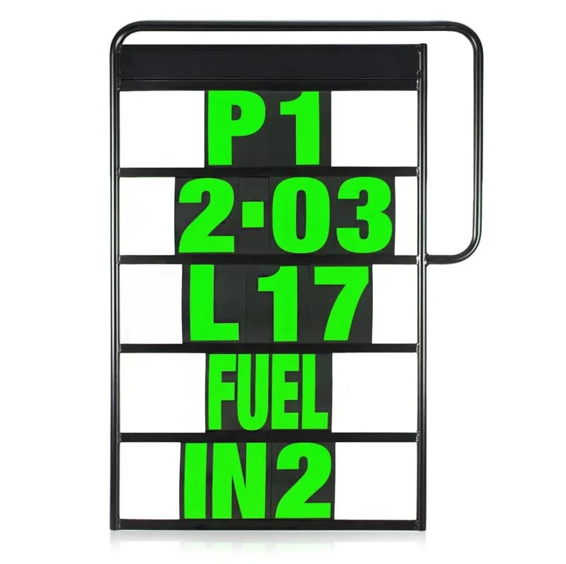 ProRacer Motorrad Pitboard, Boxentafel, Infotafel, gross, Set 100x75 cm. neongrün