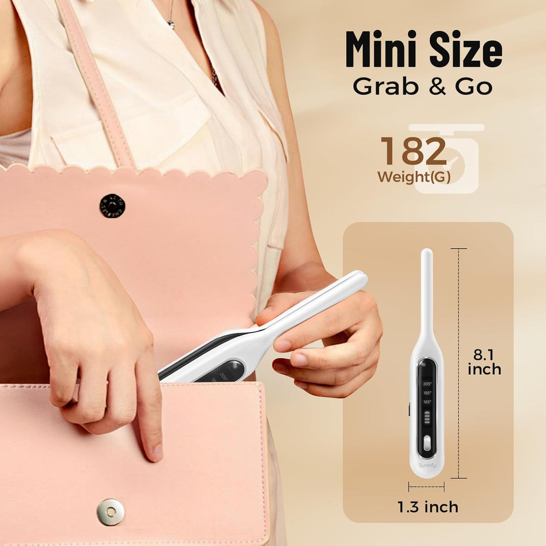 SUNMAY Voga Mini Glätteisen Kabellos für kurzes Haar, Bleistift Glätteisen für Pixie Cut, tragbarer