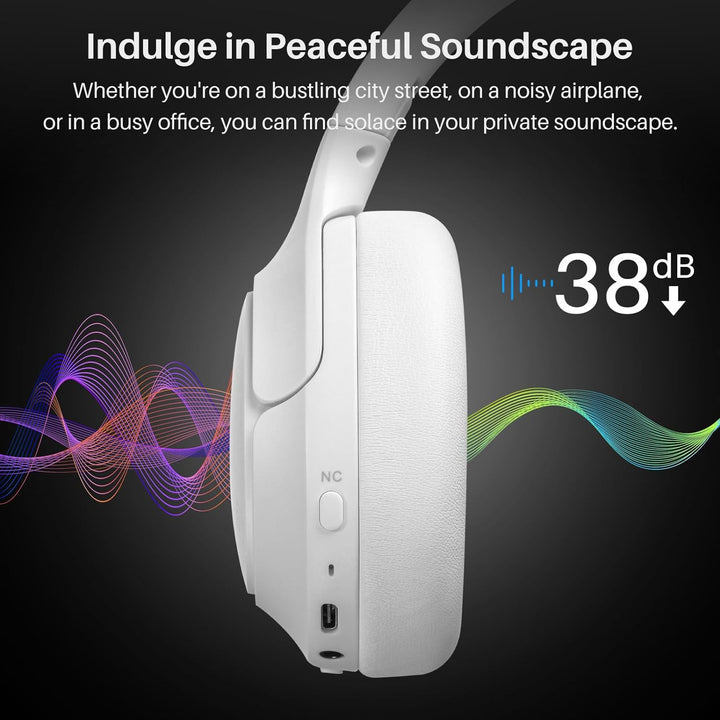 TOZO HT2 Kabelloser Bluetooth Kopfhörer Over-Ear mit Hybrid Active Noise Cancelling, 56 Stdn. Spielz