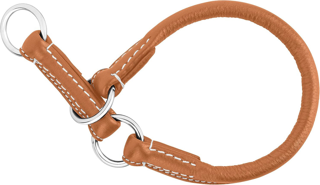 Schnüffelfreunde Zugstopp Hundehalsband aus Leder I Erziehungshalsband I Dressurhalsband I Lederhals