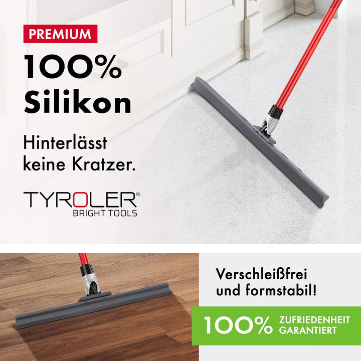Wasserabzieher/Wasserschieber mit extra langlebiger 45cm Silikon Lippe, 4 Teile Griff 140cm, flexibl