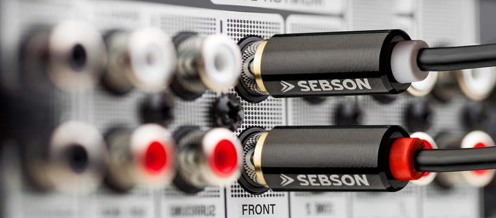 SEBSON Cinch Audio Kabel 10m, 2 zu 2 Cinch Stecker RCA, AUX Audio Kabel für Stereoanlagen, Verstärke