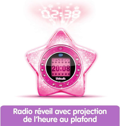 VTech - KidiMagic StarLight Rose — Interaktiver Kinderwecker, Radiowecker mit Lautsprecher und animi