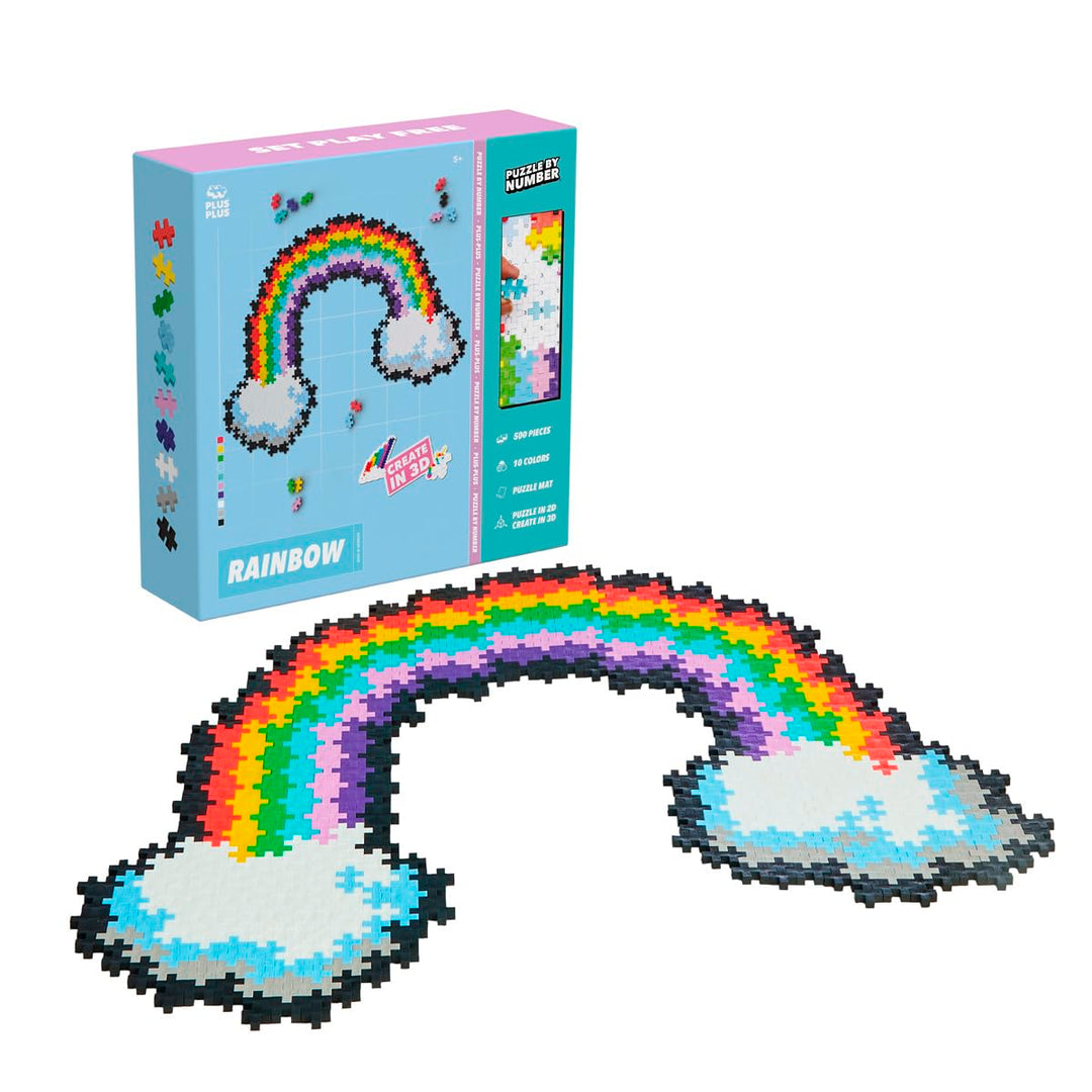 Plus-Plus 300.3913 Geniales Konstruktionsspielzeug, Puzzle Regenbogen, Kreativ-Bausteine, 500 Teile,