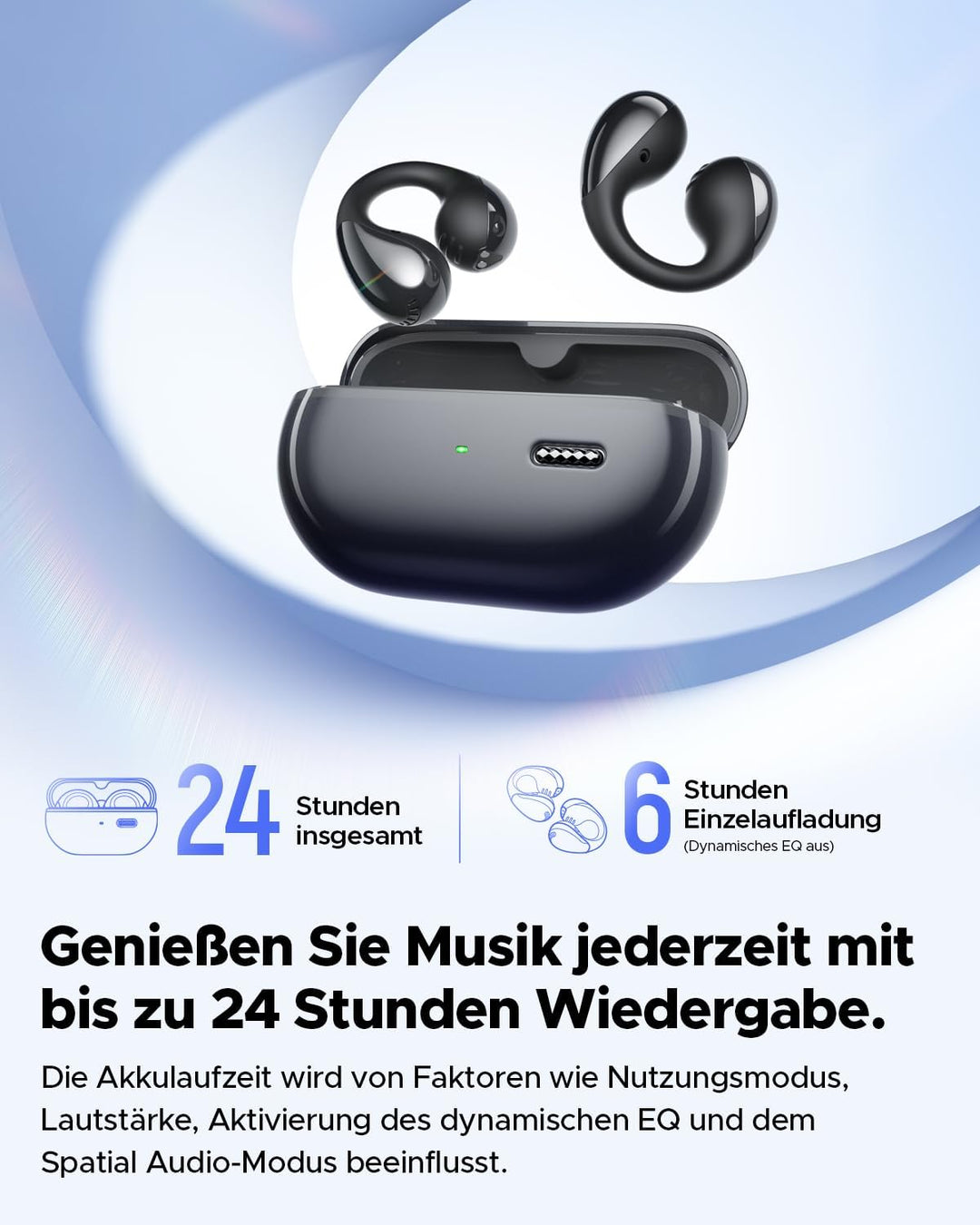 SoundPEATS PearlClip Pro Open Ear Bluetooth Kopfhörer, Clip On Kopfhörer Bluetooth 5.4 Earbuds, ganz