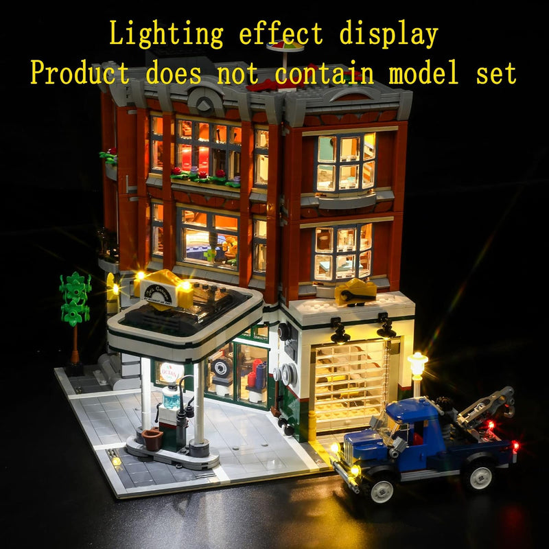 GEAMENT LED Licht-Set (Fernbedienung) Kompatibel mit Lego Eckgarage - Beleuchtungsset für Creator 10