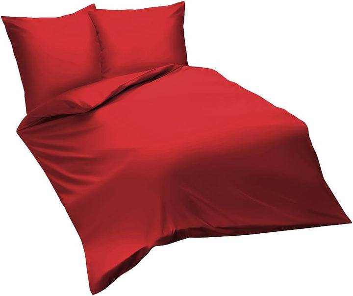 fleuresse Uni-Colours Bettwäsche-Set, Mako Satin, 100 Prozent Baumwolle, Fb. Bordeaux-rot, 240 x 220