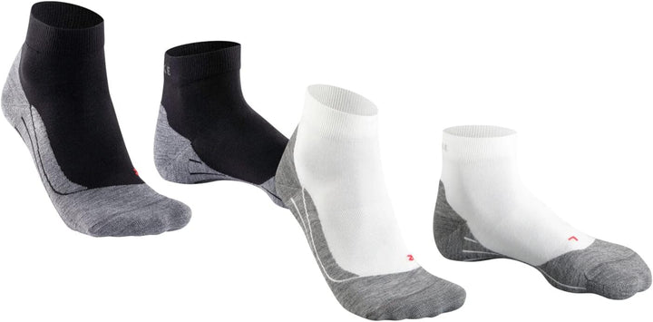 FALKE Damen RU4 Short 2-Pack Laufsocken mittelstarke Polsterung antiblasen kurz vegan Sport Jogging
