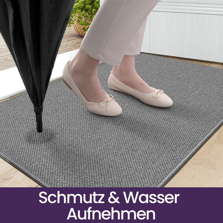 DEXI Fussmatte Innen 44 x 75cm, rutschfest Schmutzfangmatte, waschbar Fussmatte, Dünne Eingangstürma
