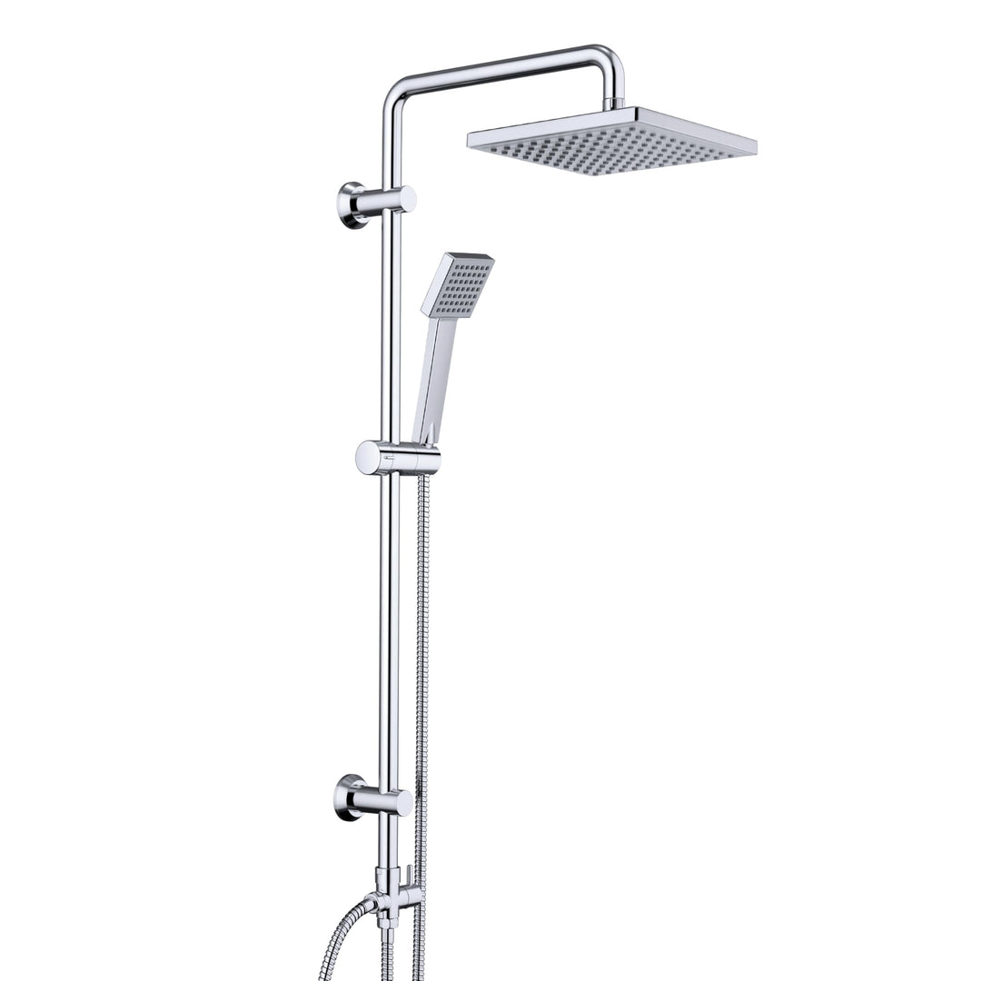 JOHO Edelstahl Duschsystem ohne Duscharmatur Chrom Duschset Überkopfbrauseset mit ABS Kopfbrause 20x