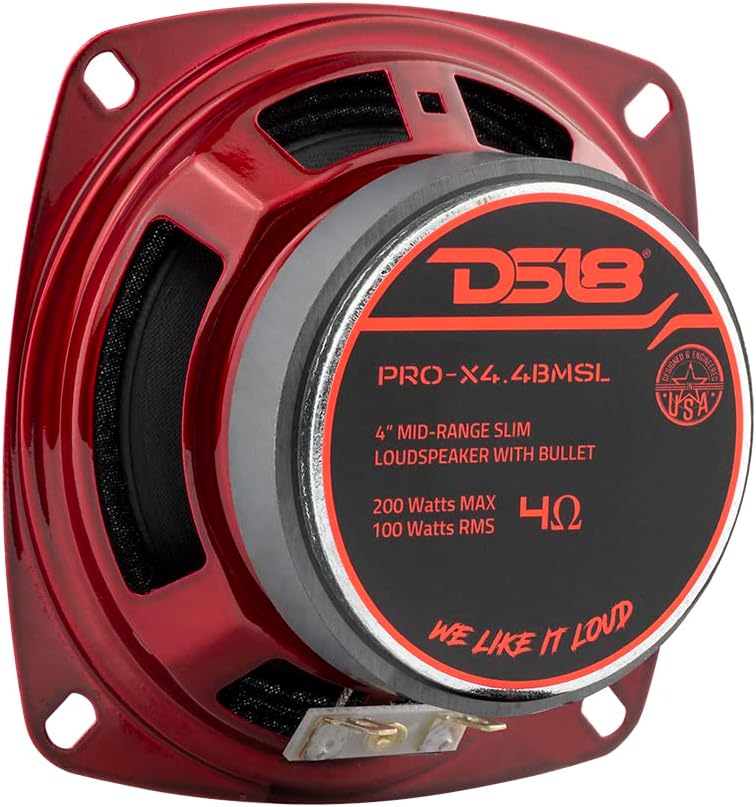 DS18 1 PRO-X4.4BMSL Mitteltöner 10 cm 100 mm 4" Durchmesser, 100 Watt rms und 200 Watt max, Impedanz