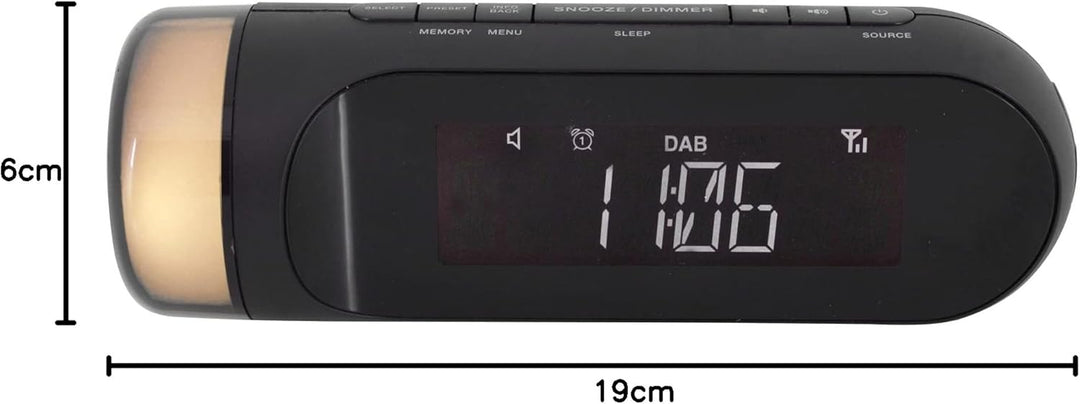 Soundmaster UR6600SW DAB+ und UKW Radiowecker Wecker mit Nachtlicht 2 Weckzeiten USB Ladefunktion st