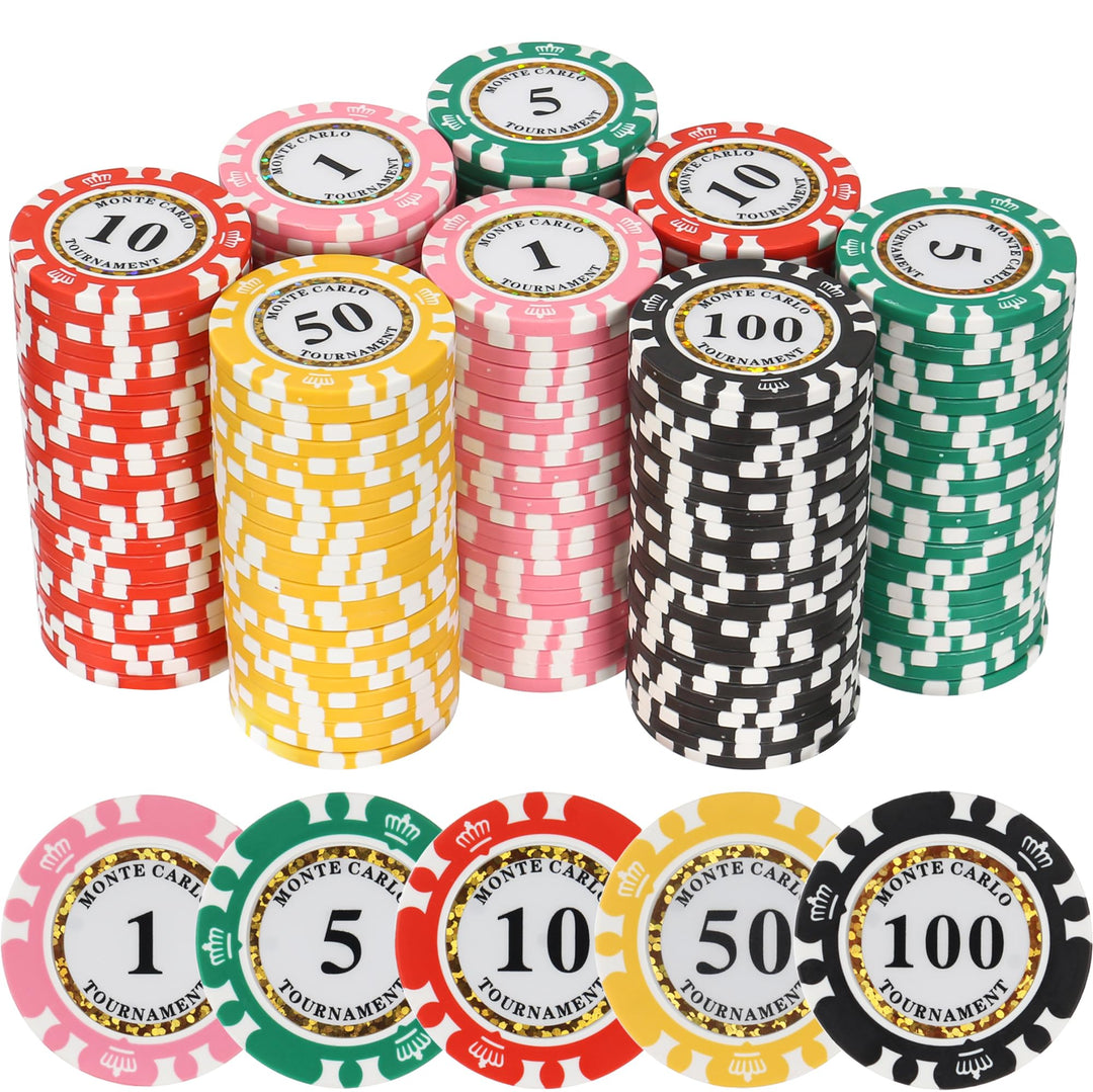 LUOBAO 14 Gramm Clay Premium Poker nummerierte Chips für Texas Holdem, Blackjack 200 Stück, 14 g Ton