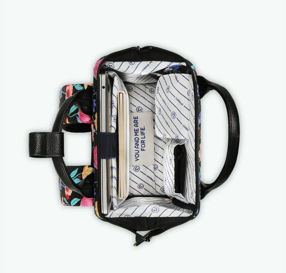 Cabaïa - Unisex - Rucksack - Adventurer - Genoa - Small S Black Graphic Flower, S Black Graphic Flow