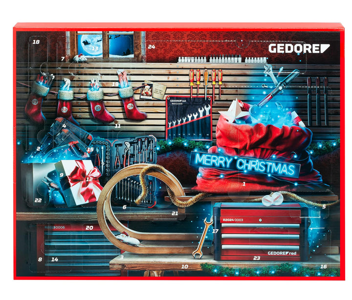 GEDORE 3304901 red R33003044 Adventskalender 2023, 44 teilig, Adventskalender für Männer, Männer Ges