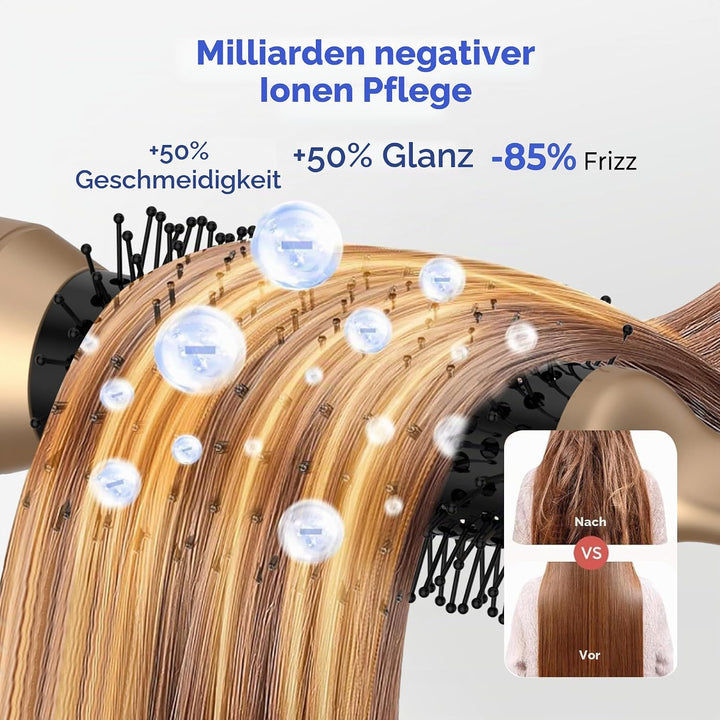 OKWRAP Haarstyler Hairstyler 5 in 1 Hair Styler 1000W Airstyler Multistyler Schwarzgold, Schwarzgold