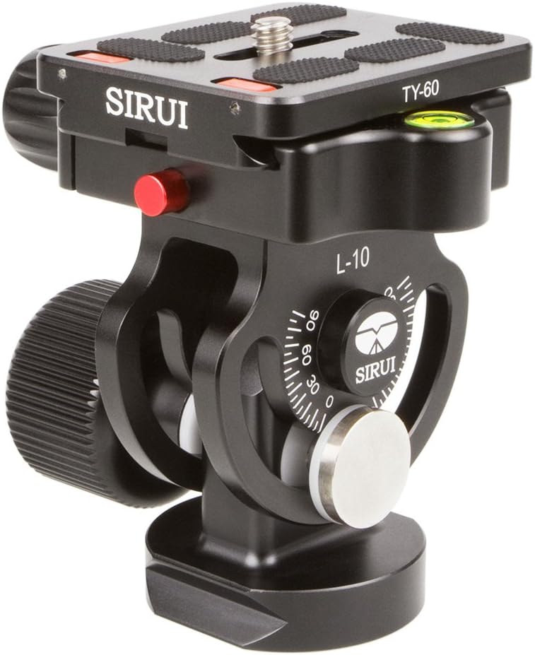 Sirui L-10 Stativneigekopf (Alu, Höhe: 86mm, Gewicht: 0.33kg, Belastbarkeit: 15kg) schwarz mit Wechs