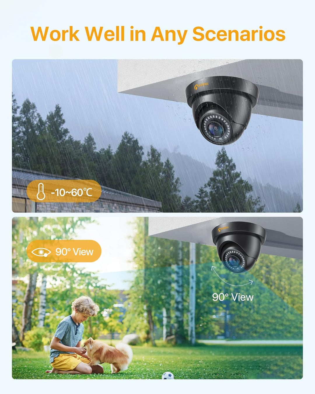 1080P HD Videoüberwachung System 8CH H.265+ 1080P DVR Recorder mit 4X 2MP Aussen Dome Kamera Set ohn