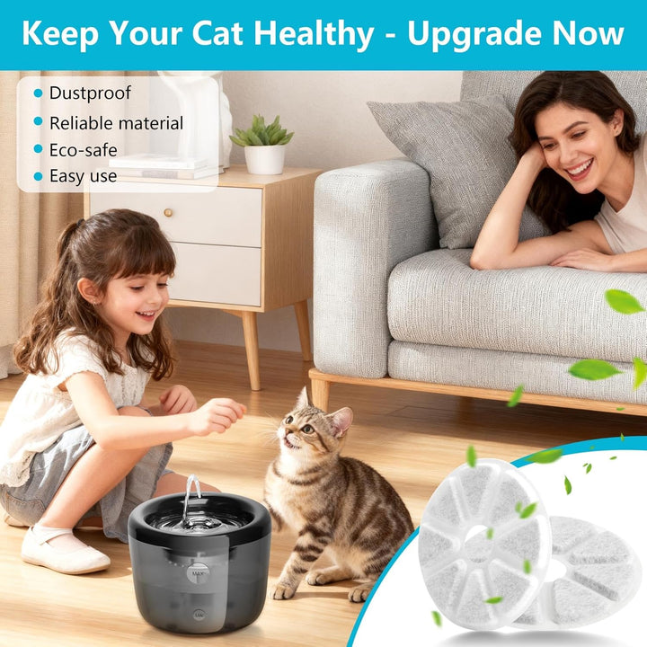 12 Stück Katzenbrunnen Filter für Philips PAW3210/02 Trinkbrunnen,Dreifaches Filtersysteme Aktivkohl