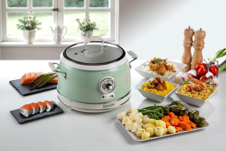 Ariete 2904, Rice Cooker, Reiskocher Slow Cooker, Dampfgarer, Vintage-Linie, 3,5 l, antihaftbeschich