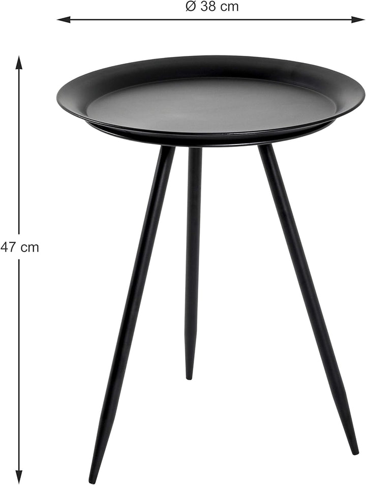 HAKU Möbel Beistelltisch, Metall, schwarz, Ø 38 x H 47 cm Schwarz Ø 38 x H 47 cm, Schwarz Ø 38 x H 4