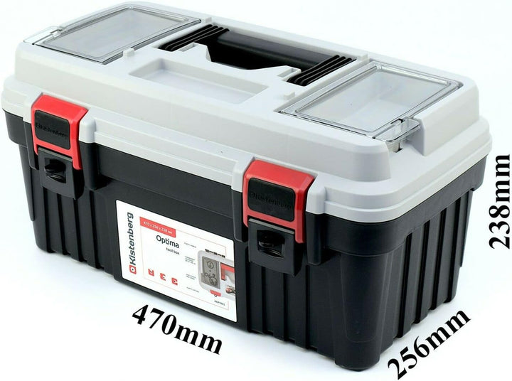 Werkzeugkoffer Werkzeugbox Werkzeugkasten mit Werkzeugtrage Ergonomischer Griff Robuster Deckel ABS