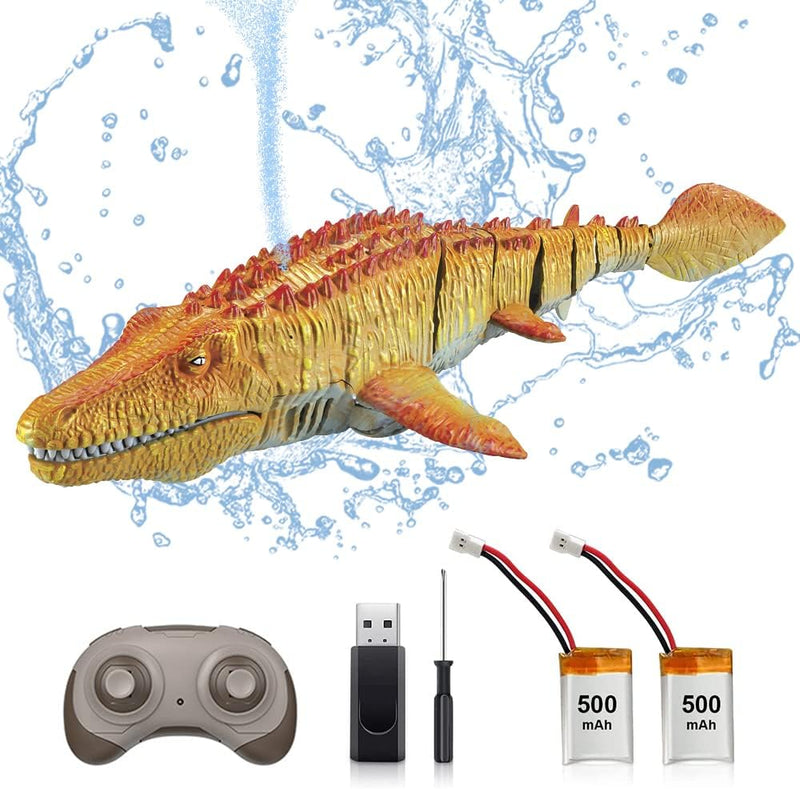 OBEST Ferngesteuertes Mosasaurus Boot, 2.4GHz RC Hai-Spielzeug, Shark Wasserspielzeug für Kinder Ele