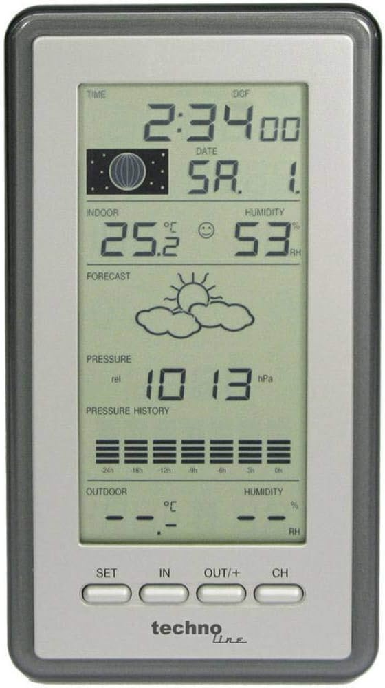 Technoline WS 9040-IT klassische Wetterstation mit Temperaturanzeige, Vorhersage von Wettersituation