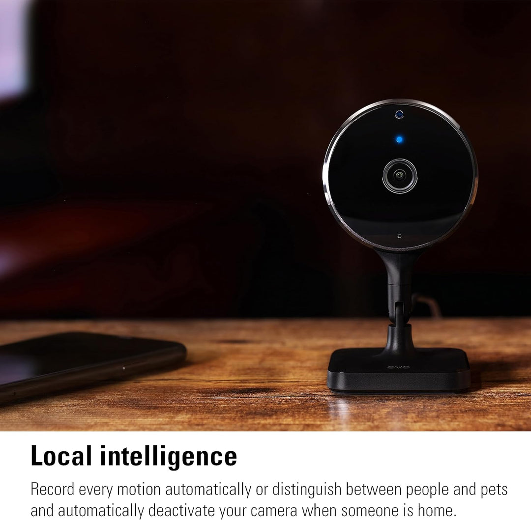 Eve Cam - Smarte Innenkamera, 1080p-Auflösung, WLAN, 100 Prozent Privatsphäre, HomeKit Secure Video,