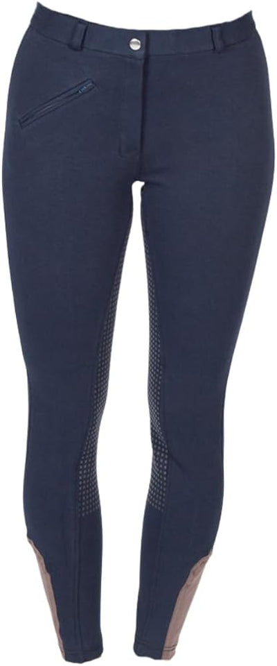 PFIFF 102754 Reithose 'Sanja' Damen Grip Vollbesatz, Blau-Grau 46