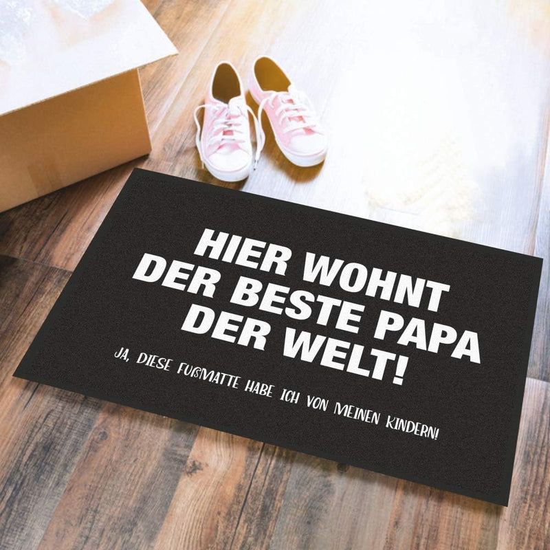 4youDesign Fussmatte -Hier wohnt der Beste Papa, 50x70- rutschfeste Schmutzfangmatte für innen & aus