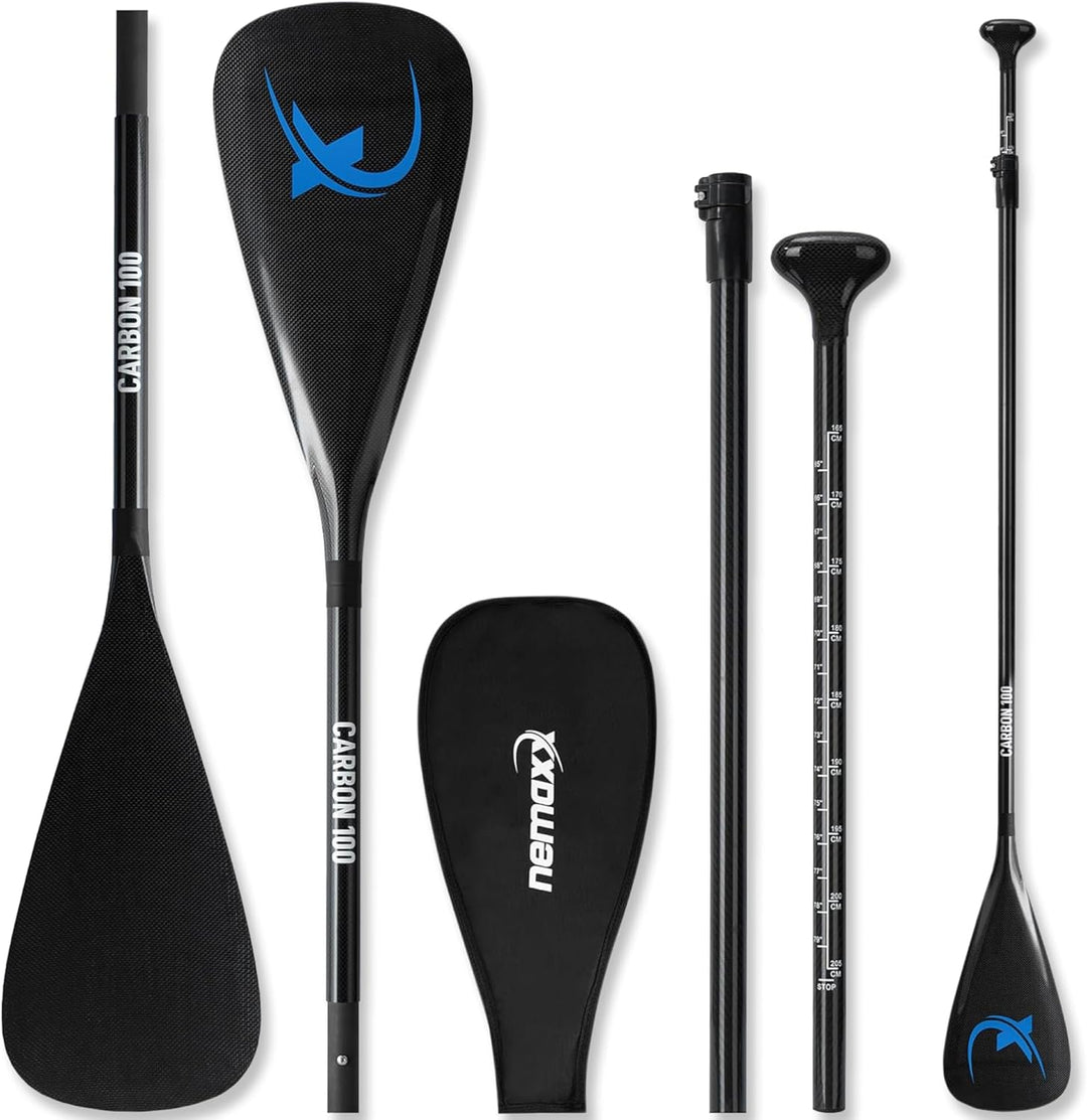 Nemaxx NCP100 Carbon Paddel 3-teilig für Stand Up Paddle Board, Profi Stechpaddel SUP Paddelblatt ve