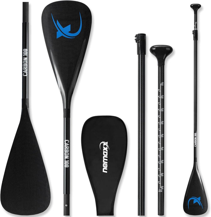 Nemaxx NCP100 Carbon Paddel 3-teilig für Stand Up Paddle Board, Profi Stechpaddel SUP Paddelblatt ve