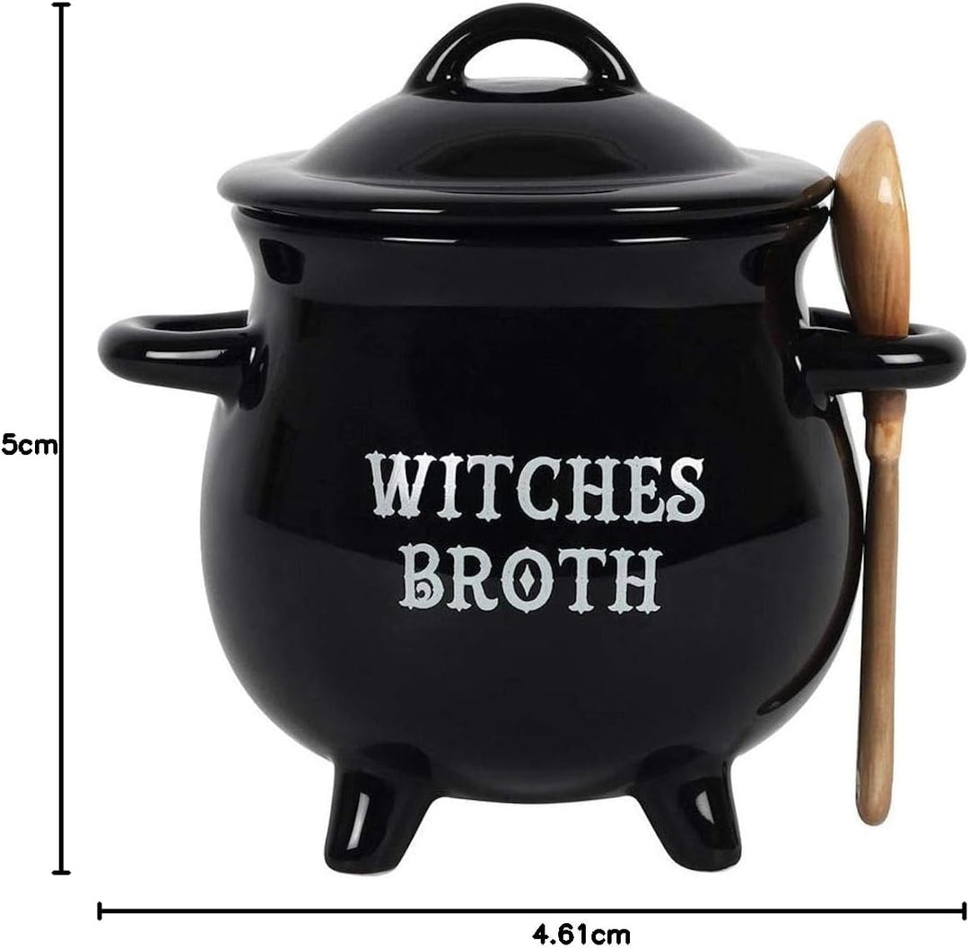 something different Witches Broth Cauldron Soup Bowl With Broom Spoon (9/18)