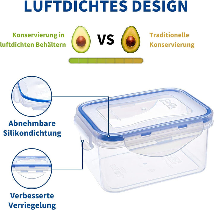 EASYLOCK 4PACK Kleine Dosen mit Deckel Plastik, Gefrierdosen 500ML, Meal Prep Boxen, Mikrowellengesc